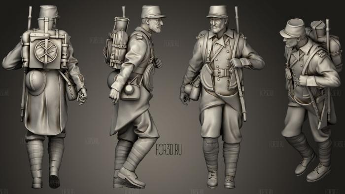 French soldier 18 2 stl model for CNC